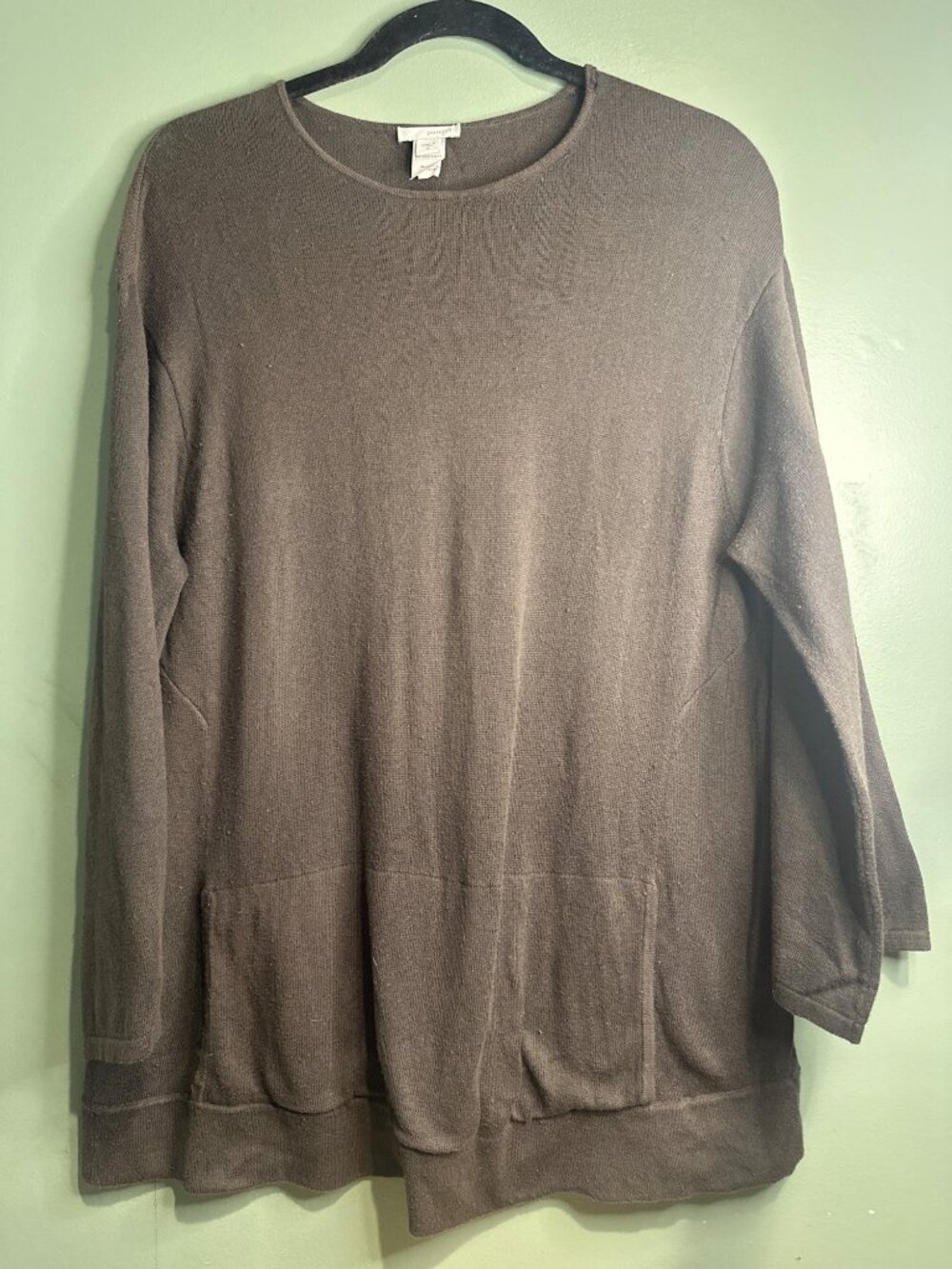 Pure Jill Sweater Womens M Cotton Cashmere Tunic Pockets Long Sleeve Casual